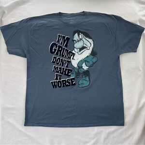 Disney Grumpy Dwarf Unisex 2XL Short Sleeve Graphic T-shirt Funny Saying